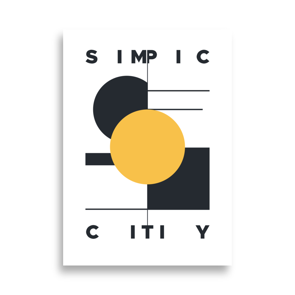 Front view of the Simplicity Poster featuring a minimalist design in museum-quality print.