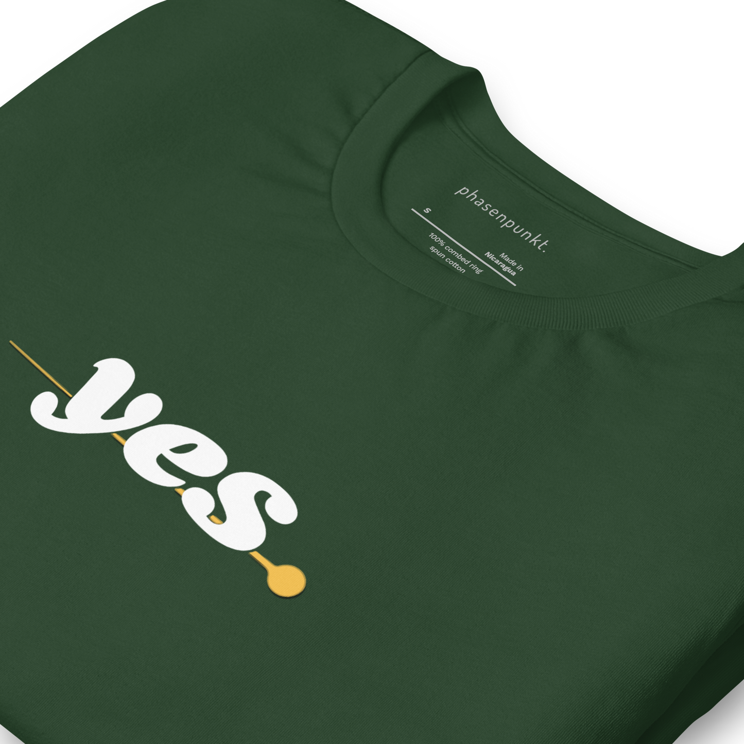 Close-up image of the high-quality cotton fabric used in the Yes T-Shirt.